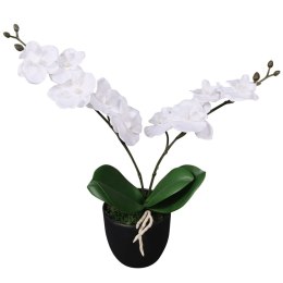 VidaXL Sztuczna orchidea z doniczką, 30 cm, kolor biały