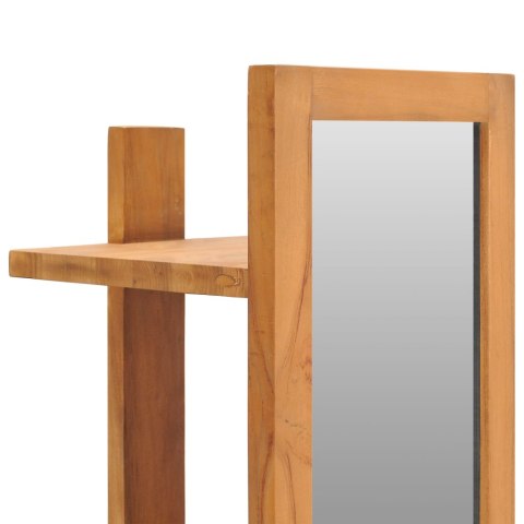Lustro ścienne z półkami, 30x30x120 cm, lite drewno tekowe Lustro ścienne z półkami, 30x30x120 cm, lite drewno tekowe