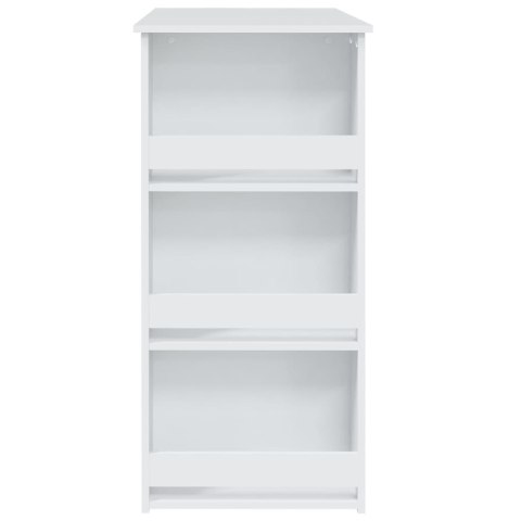 Stolik barowy z półkami, biały, 102x50x103,5 cm, płyta wiórowa Stolik barowy z półkami, biały, 102x50x103,5 cm, płyta wiórowa
