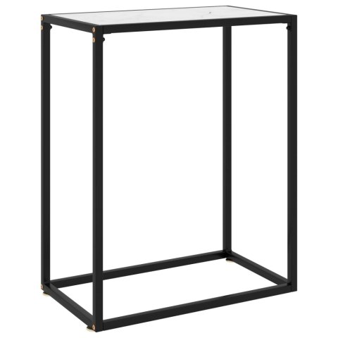 Stolik konsolowy, biały, 60x35x75 cm, szkło hartowane Stolik konsolowy, biały, 60x35x75 cm, szkło hartowane