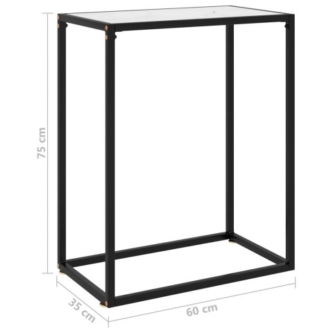 Stolik konsolowy, biały, 60x35x75 cm, szkło hartowane Stolik konsolowy, biały, 60x35x75 cm, szkło hartowane