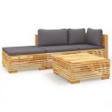  4-cz. zestaw wypoczynkowy do ogrodu, poduszki, drewno tekowe