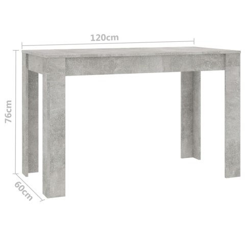Stół jadalniany, betonowy szary, 120x60x76 cm, płyta wiórowa Stół jadalniany, betonowy szary, 120x60x76 cm, płyta wiórowa