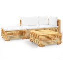  4-cz. zestaw wypoczynkowy do ogrodu, poduszki, drewno tekowe