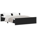 VidaXL Rama łóżka z wezgłowiem i zanóżkiem, czarna, 160x200cm