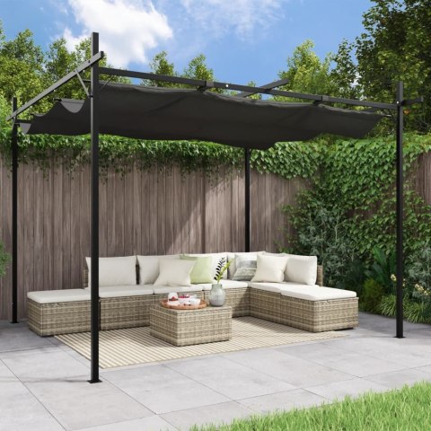 VidaXL Pergola ze zwijanym dachem, antracytowa, 295x292x230 cm