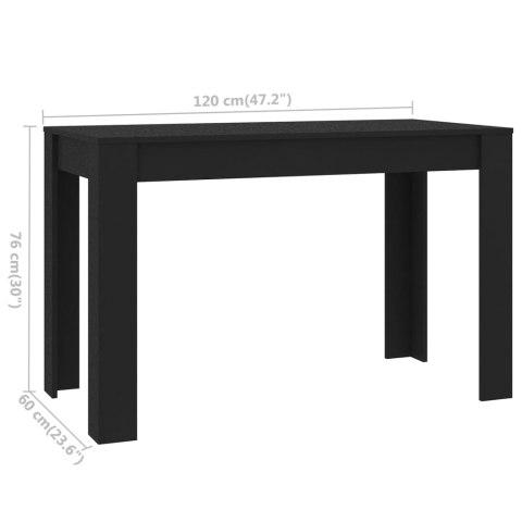 Stół jadalniany, czarny, 120x60x76 cm, materiał drewnopochodny Stół jadalniany, czarny, 120x60x76 cm, materiał drewnopochodny