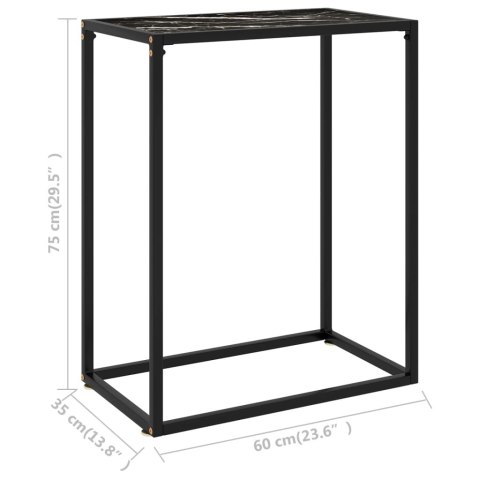 Stolik konsolowy, czarny, 60x35x75 cm, szkło hartowane Stolik konsolowy, czarny, 60x35x75 cm, szkło hartowane
