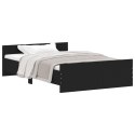 VidaXL Rama łóżka z wezgłowiem i zanóżkiem, czarna, 120x200 cm
