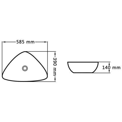 Umywalka, 58,5 x 39 x 14 cm, ceramiczna, czarna Umywalka, 58,5 x 39 x 14 cm, ceramiczna, czarna