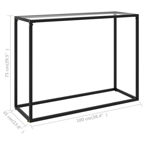 Stolik konsolowy, przezroczysty, 100x35x75 cm, szkło hartowane Stolik konsolowy, przezroczysty, 100x35x75 cm, szkło hartowane