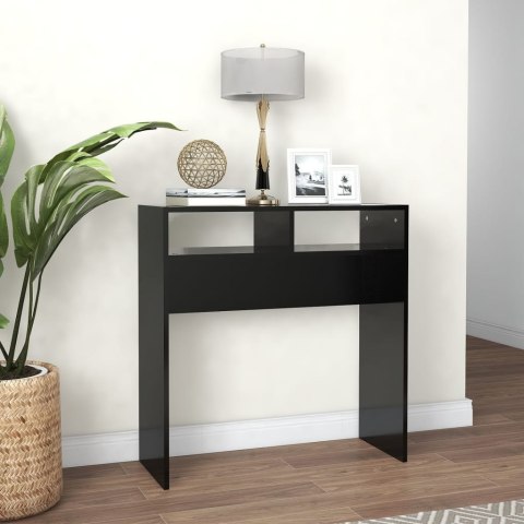 Stolik konsolowy, czarny, 78x30x80 cm, materiał drewnopochodny Stolik konsolowy, czarny, 78x30x80 cm, materiał drewnopochodny