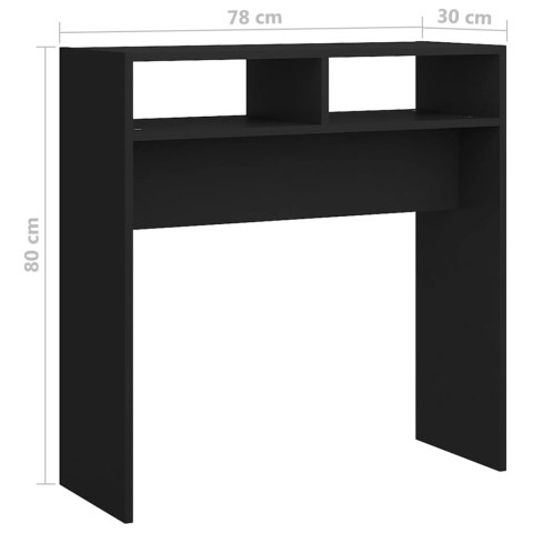 Stolik konsolowy, czarny, 78x30x80 cm, materiał drewnopochodny Stolik konsolowy, czarny, 78x30x80 cm, materiał drewnopochodny
