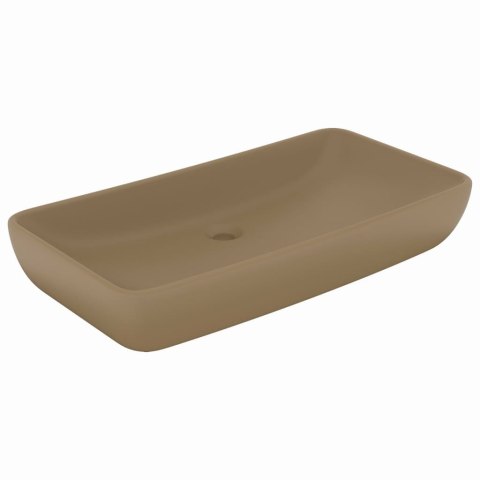 Umywalka prostokątna, kremowa matowa, 71x38 cm, ceramika Umywalka prostokątna, kremowa matowa, 71x38 cm, ceramika