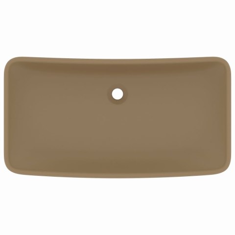 Umywalka prostokątna, kremowa matowa, 71x38 cm, ceramika Umywalka prostokątna, kremowa matowa, 71x38 cm, ceramika