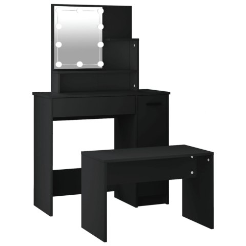 Toaletka z LED, czarna, materiał drewnopochodny Toaletka z LED, czarna, materiał drewnopochodny