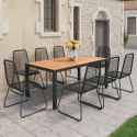  9-częściowy zestaw mebli ogrodowych, rattan PVC, czarno-brązowy