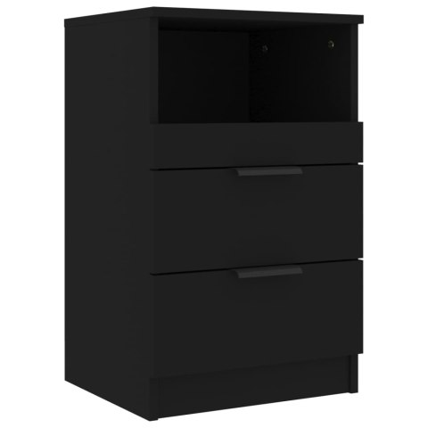 Szafki nocne, 2 szt., czarne, materiał drewnopochodny Szafki nocne, 2 szt., czarne, materiał drewnopochodny