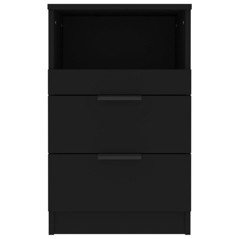 Szafki nocne, 2 szt., czarne, materiał drewnopochodny Szafki nocne, 2 szt., czarne, materiał drewnopochodny