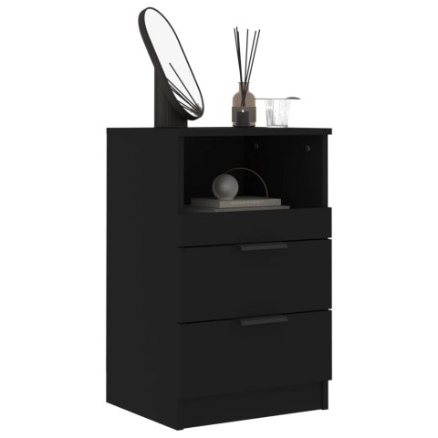 Szafki nocne, 2 szt., czarne, materiał drewnopochodny Szafki nocne, 2 szt., czarne, materiał drewnopochodny