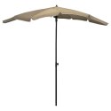  Parasol ogrodowy na słupku, 200x130 cm, kolor taupe