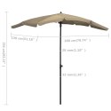  Parasol ogrodowy na słupku, 200x130 cm, kolor taupe