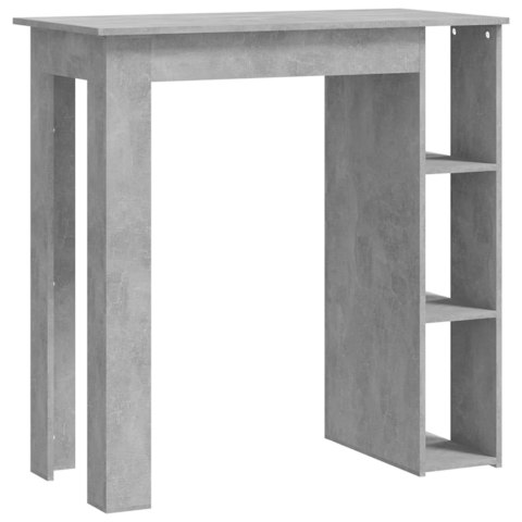 Stolik barowy z półkami, szarość betonu, 102x50x103,5 cm Stolik barowy z półkami, szarość betonu, 102x50x103,5 cm