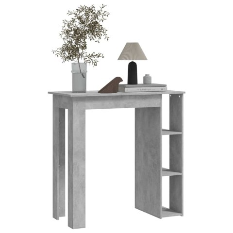 Stolik barowy z półkami, szarość betonu, 102x50x103,5 cm Stolik barowy z półkami, szarość betonu, 102x50x103,5 cm
