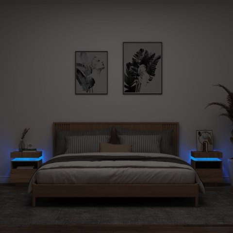  Szafki nocne z LED, 2 szt., dąb sonoma, 40x39x48,5 cm