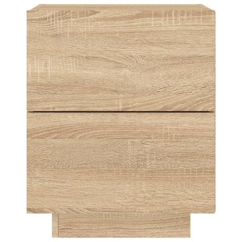 Szafki nocne z LED, 2 szt., dąb sonoma, materiał drewnopochodny Szafki nocne z LED, 2 szt., dąb sonoma, materiał drewnopochodny