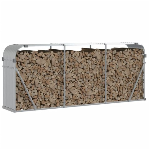 Stojak na drewno, srebrny, 234x45x100 cm, stal galwanizowana Stojak na drewno, srebrny, 234x45x100 cm, stal galwanizowana