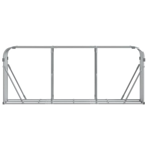 Stojak na drewno, srebrny, 234x45x100 cm, stal galwanizowana Stojak na drewno, srebrny, 234x45x100 cm, stal galwanizowana