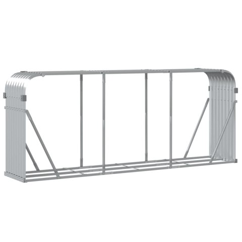 Stojak na drewno, srebrny, 234x45x100 cm, stal galwanizowana Stojak na drewno, srebrny, 234x45x100 cm, stal galwanizowana