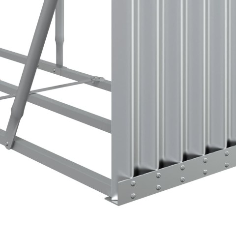 Stojak na drewno, srebrny, 234x45x100 cm, stal galwanizowana Stojak na drewno, srebrny, 234x45x100 cm, stal galwanizowana