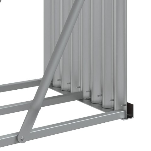 Stojak na drewno, srebrny, 234x45x100 cm, stal galwanizowana Stojak na drewno, srebrny, 234x45x100 cm, stal galwanizowana