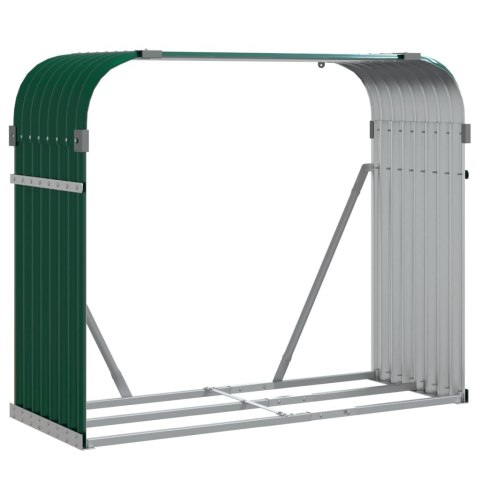 Stojak na drewno, zielony, 120x45x100 cm, stal galwanizowana Stojak na drewno, zielony, 120x45x100 cm, stal galwanizowana