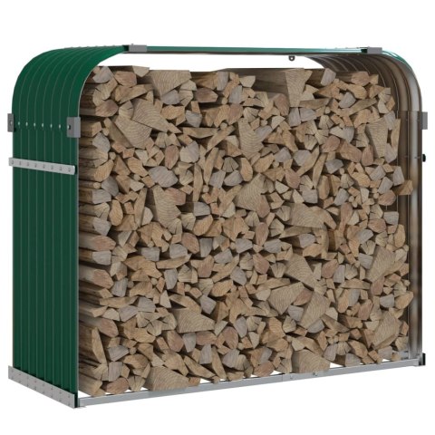 Stojak na drewno, zielony, 120x45x100 cm, stal galwanizowana Stojak na drewno, zielony, 120x45x100 cm, stal galwanizowana