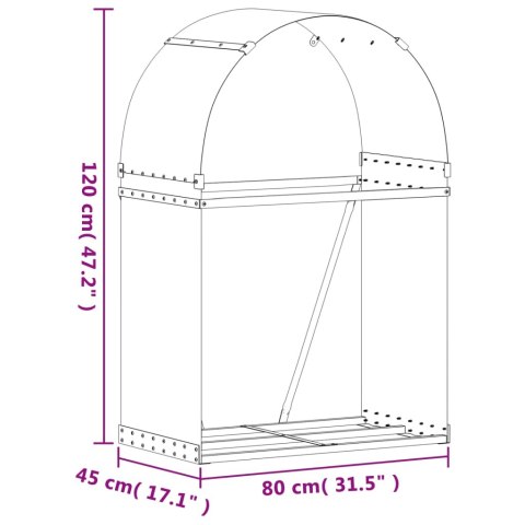 VidaXL Stojak na drewno, jasnoszary, 80x45x120 cm, stal galwanizowana VidaXL Stojak na drewno, jasnoszary, 80x45x120 cm, stal galwanizowana
