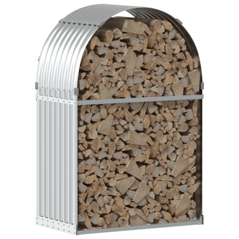 Stojak na drewno, srebrny, 80x45x120 cm, stal galwanizowana Stojak na drewno, srebrny, 80x45x120 cm, stal galwanizowana
