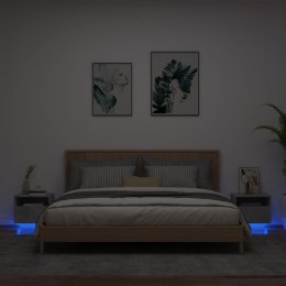 VidaXL Szafki nocne z LED, 2 szt., szarość betonu, 40x39x37 cm