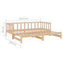  Łóżko dzienne rozsuwane, 90x200 cm, lite drewno sosnowe