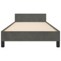 VidaXL Rama łóżka z zagłówkiem, ciemnoszara, 80x200 cm, aksamitem