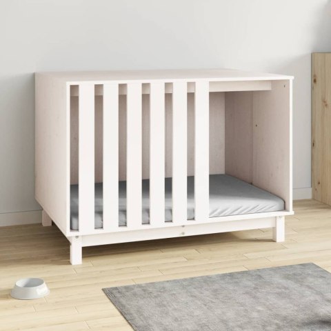 Domek dla psa, biały, 100x70x72 cm, lite drewno sosnowe Domek dla psa, biały, 100x70x72 cm, lite drewno sosnowe
