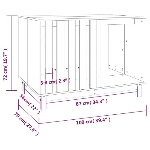 Domek dla psa, biały, 100x70x72 cm, lite drewno sosnowe Domek dla psa, biały, 100x70x72 cm, lite drewno sosnowe