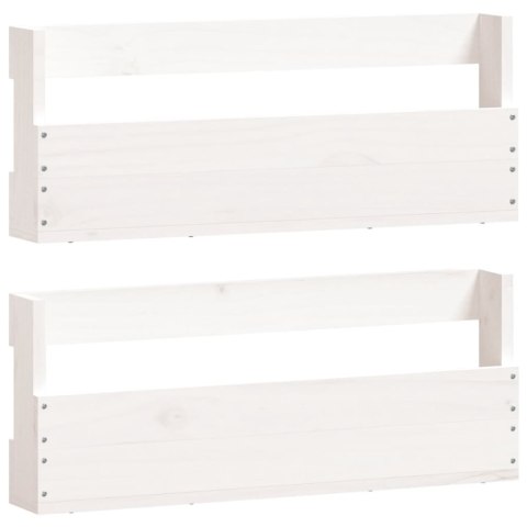 Ścienne półki na buty, 2 szt., biały, 59x9x23 cm, sosna Ścienne półki na buty, 2 szt., biały, 59x9x23 cm, sosna