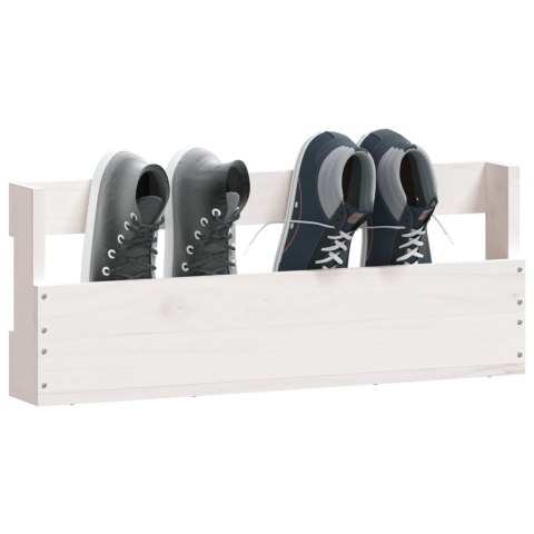 Ścienne półki na buty, 2 szt., biały, 59x9x23 cm, sosna Ścienne półki na buty, 2 szt., biały, 59x9x23 cm, sosna
