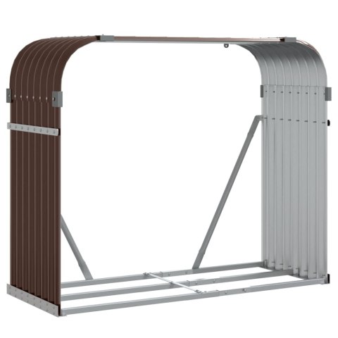Stojak na drewno, brązowy, 120x45x100 cm, stal galwanizowana Stojak na drewno, brązowy, 120x45x100 cm, stal galwanizowana