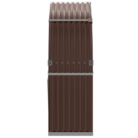 Stojak na drewno, brązowy, 120x45x140 cm, stal galwanizowana Stojak na drewno, brązowy, 120x45x140 cm, stal galwanizowana