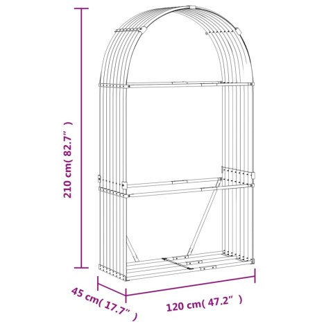 Stojak na drewno, jasnoszary, 120x45x210 cm, stal galwanizowana Stojak na drewno, jasnoszary, 120x45x210 cm, stal galwanizowana