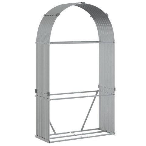 Stojak na drewno, srebrny, 120x45x210 cm, stal galwanizowana Stojak na drewno, srebrny, 120x45x210 cm, stal galwanizowana